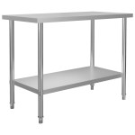 vidaXL Masă de lucru bucătărie cu raft, 120x60x150 cm, oțel inoxidabil vidaXL Masă de lucru bucătărie cu raft, 120x60x150 cm, oțel inoxidabil