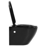 vidaXL Vas toaletă suspendat cu rezervor încastrat, negru, ceramică vidaXL Vas toaletă suspendat cu rezervor încastrat, negru, ceramică