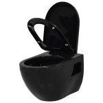 vidaXL Vas toaletă suspendat cu rezervor încastrat, negru, ceramică vidaXL Vas toaletă suspendat cu rezervor încastrat, negru, ceramică