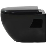 vidaXL Vas toaletă suspendat cu rezervor încastrat, negru, ceramică vidaXL Vas toaletă suspendat cu rezervor încastrat, negru, ceramică