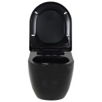 vidaXL Vas toaletă suspendat cu rezervor încastrat, negru, ceramică vidaXL Vas toaletă suspendat cu rezervor încastrat, negru, ceramică
