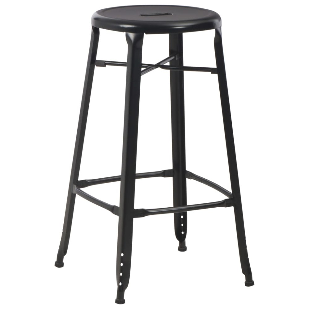 vidaXL Scaune de bar, 4 buc., negru, plastic