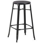 vidaXL Scaune de bar, 4 buc., negru, plastic