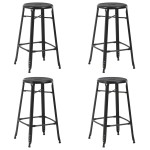 vidaXL Scaune de bar, 4 buc., negru, plastic