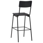 vidaXL Scaune de bar, 6 buc., negru, placaj solid, oțel