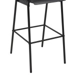 vidaXL Scaune de bar, 6 buc., negru, placaj solid, oțel