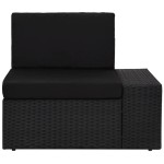 vidaXL Set mobilier de grădină, 6 piese, negru, poliratan