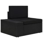 vidaXL Set mobilier de grădină, 6 piese, negru, poliratan