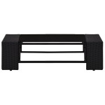 vidaXL Set mobilier de grădină, 8 piese, negru, poliratan
