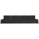 vidaXL Set mobilier de grădină, 4 piese, negru, poliratan