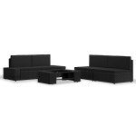 vidaXL Set mobilier de grădină, 5 piese, negru, poliratan vidaXL Set mobilier de grădină, 5 piese, negru, poliratan