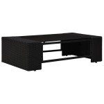 vidaXL Set mobilier de grădină, 5 piese, negru, poliratan vidaXL Set mobilier de grădină, 5 piese, negru, poliratan