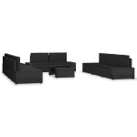 vidaXL Set mobilier de grădină, 10 piese, negru, poliratan vidaXL Set mobilier de grădină, 10 piese, negru, poliratan