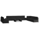 vidaXL Set mobilier de grădină, 10 piese, negru, poliratan vidaXL Set mobilier de grădină, 10 piese, negru, poliratan