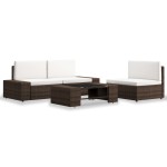 vidaXL Set mobilier de grădină, 4 piese, maro, poliratan vidaXL Set mobilier de grădină, 4 piese, maro, poliratan