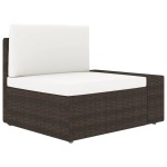 vidaXL Set mobilier de grădină, 8 piese, maro, poliratan