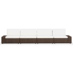 vidaXL Set mobilier de grădină, 4 piese, maro, poliratan