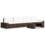 vidaXL Set mobilier de grădină, 5 piese, maro, poliratan vidaXL Set mobilier de grădină, 5 piese, maro, poliratan