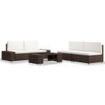 vidaXL Set mobilier de grădină, 5 piese, maro, poliratan vidaXL Set mobilier de grădină, 5 piese, maro, poliratan