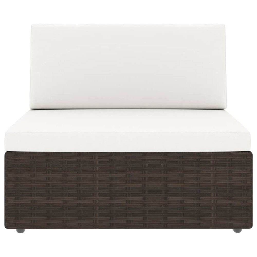 vidaXL Set mobilier de grădină, 10 piese, maro, poliratan
