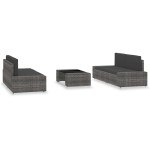 vidaXL Set mobilier de grădină, 5 piese, gri, poliratan vidaXL Set mobilier de grădină, 5 piese, gri, poliratan