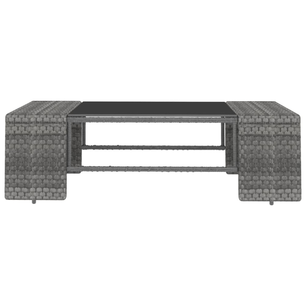 vidaXL Set mobilier de grădină, 8 piese, gri, poliratan