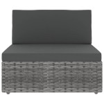 vidaXL Set mobilier de grădină, 8 piese, gri, poliratan