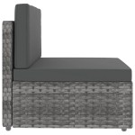 vidaXL Set mobilier de grădină, 8 piese, gri, poliratan