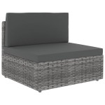 vidaXL Set mobilier de grădină, 4 piese, gri, poliratan