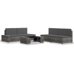 vidaXL Set mobilier de grădină, 5 piese, gri, poliratan vidaXL Set mobilier de grădină, 5 piese, gri, poliratan