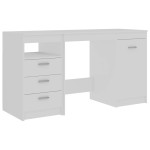 vidaXL Birou, alb, 140x50x76 cm, lemn prelucrat