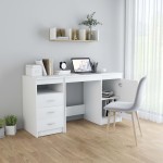 vidaXL Birou, alb, 140x50x76 cm, lemn prelucrat