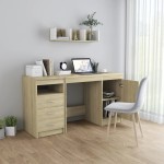 vidaXL Birou, stejar Sonoma, 140 x 50 x 76 cm, lemn prelucrat