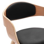 vidaXL Scaune de bucătărie, 4 buc, crem, lemn curbat & piele ecologică