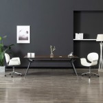 vidaXL Scaun de birou rotativ, alb, piele ecologică vidaXL Scaun de birou rotativ, alb, piele ecologică