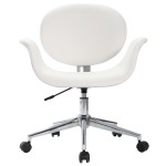 vidaXL Scaun de birou rotativ, alb, piele ecologică vidaXL Scaun de birou rotativ, alb, piele ecologică