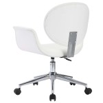 vidaXL Scaun de birou rotativ, alb, piele ecologică vidaXL Scaun de birou rotativ, alb, piele ecologică