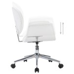 vidaXL Scaun de birou rotativ, alb, piele ecologică vidaXL Scaun de birou rotativ, alb, piele ecologică