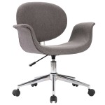 vidaXL Scaun de birou pivotant, gri, material textil vidaXL Scaun de birou pivotant, gri, material textil
