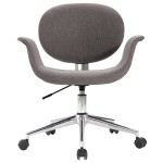 vidaXL Scaun de birou pivotant, gri, material textil vidaXL Scaun de birou pivotant, gri, material textil