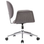 vidaXL Scaun de birou pivotant, gri, material textil vidaXL Scaun de birou pivotant, gri, material textil