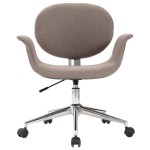 vidaXL Scaun de birou pivotant, gri taupe, material textil vidaXL Scaun de birou pivotant, gri taupe, material textil