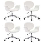 vidaXL Scaune de masă pivotante, 4 buc., alb, piele ecologică vidaXL Scaune de masă pivotante, 4 buc., alb, piele ecologică