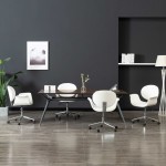 vidaXL Scaune de masă pivotante, 4 buc., alb, piele ecologică vidaXL Scaune de masă pivotante, 4 buc., alb, piele ecologică