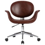 vidaXL Scaune de masă pivotante, 4 buc., maro, piele ecologică