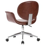 vidaXL Scaune de masă pivotante, 4 buc., maro, piele ecologică