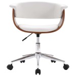 vidaXL Scaune de masă pivotante, 4 buc., alb, piele ecologică