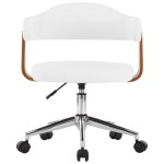 vidaXL Scaune pivotante, 2 buc. alb, lemn curbat & piele ecologică