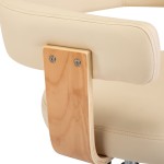 vidaXL Scaune de bucătărie pivotante, 2 buc., crem, piele artificială