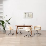vidaXL Scaune de sufragerie pivotante 4 buc. crem piele artificială vidaXL Scaune de sufragerie pivotante 4 buc. crem piele artificială